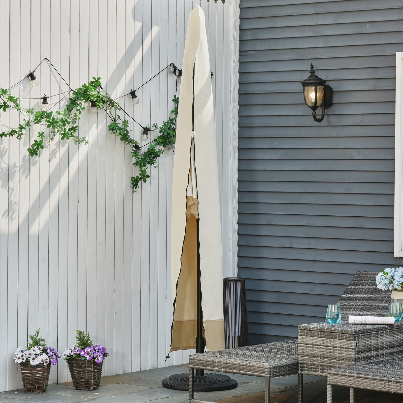 Outdoor Parasol Cover Umbrella Garden Furniture Protection