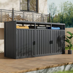 Outdoor 2/3-bin Metal Storage Shed, Galvanised Steel Bin Store For Garden Waste & Recycling | Large