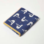 Seagull Pattern 100% Cotton Hand Towel | Hand Towel | Navy Blue