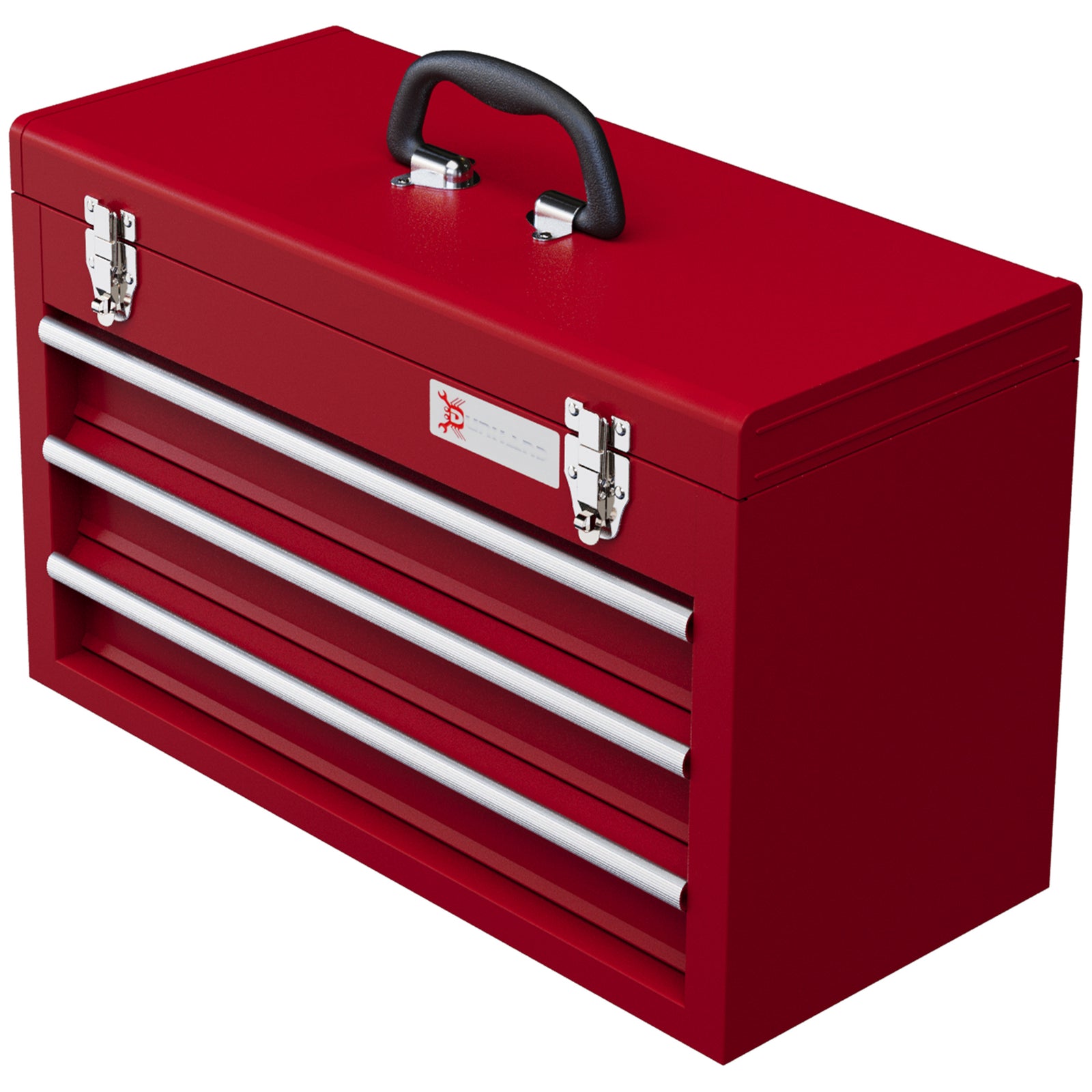 Lockable 3 Drawer Tool Chest With Ball Bearing Slide Drawers | Red