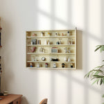 5-tier Wall Display Shelf Unit Cabinet W/ Shelves | Yellow
