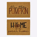 Set Of 2 Autumn Pumpkin Coir Doormats, 60 X 40 Cm