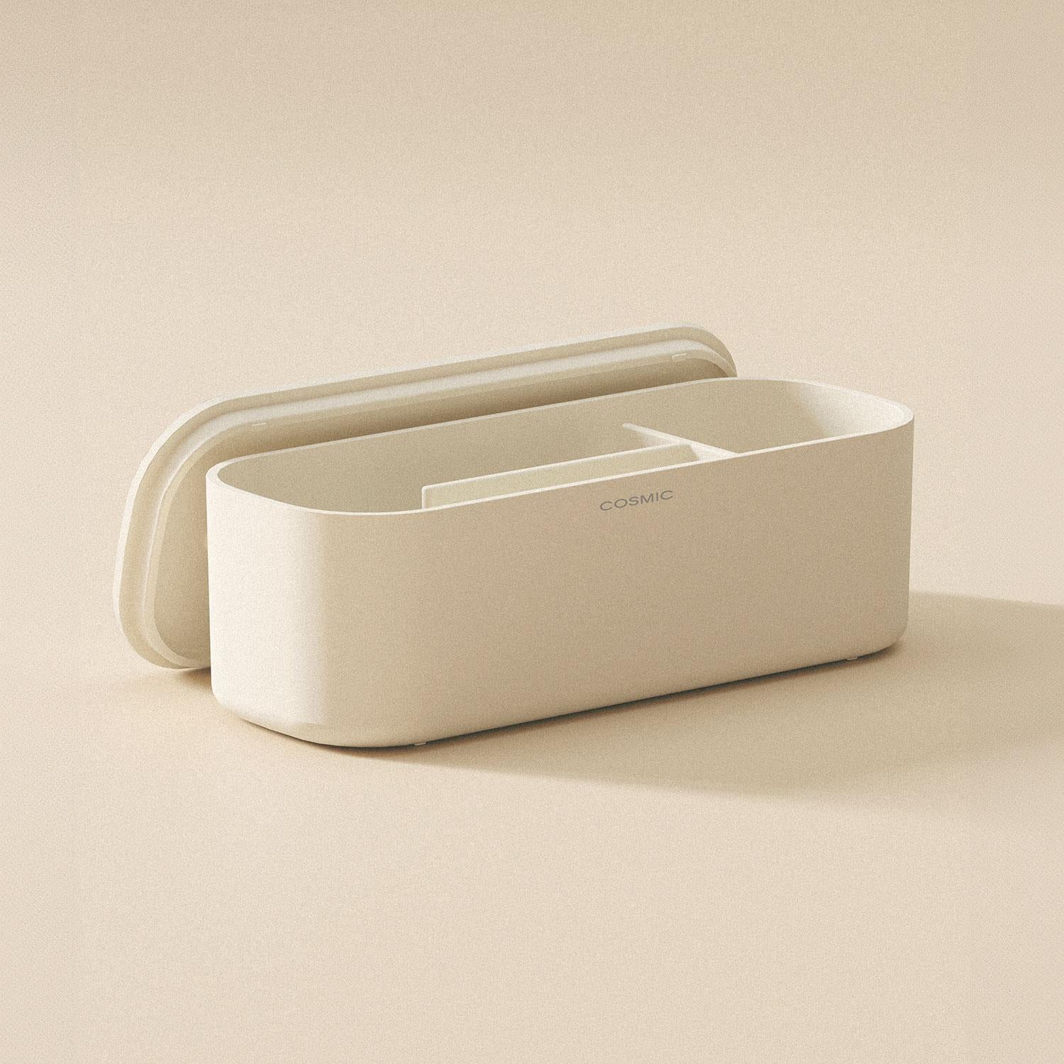 Bathroom Organiser Storage Box Freestanding Alife Collection | Pearl White