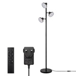 Emitto Floor Lamp, 3-light Dimmable Standing Lamp, Remote Touch, Black