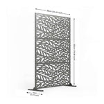Indoor Outdoor Metal Privacy Screen - Leaf Pattern | Anthracite Grey
