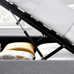 Brandon Fabric Ottoman Bed | Double | Grey