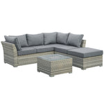 Patio Rattan Sofa Set W/ Ice Bucket