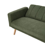 Convertible Sofa Bed, 3-level Adjustable Backrest Upholstered Fabric Sleeper Sofa With Wooden Legs, Green