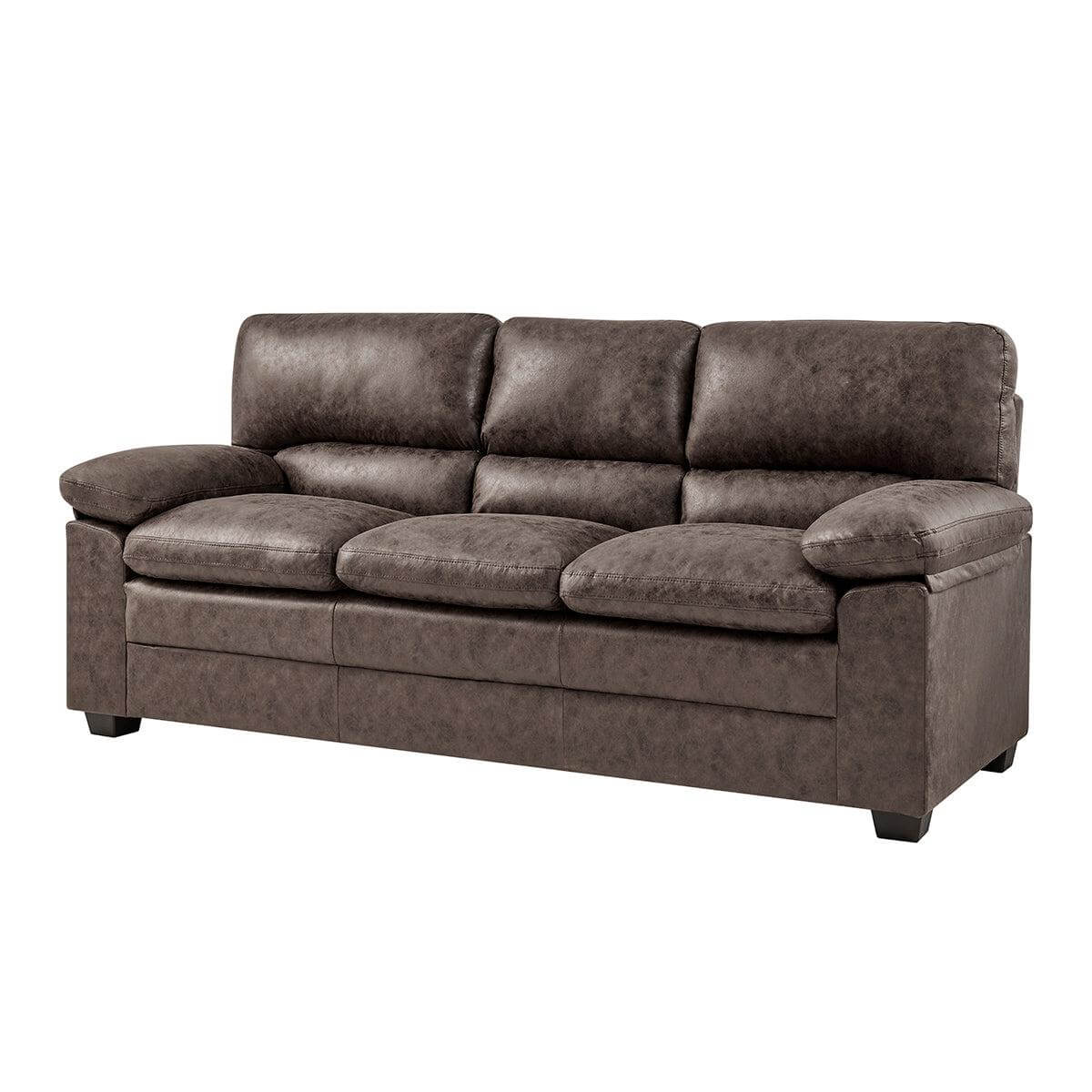 Bonded Faux Leather Sofa - 3 Seater | Dark Brown