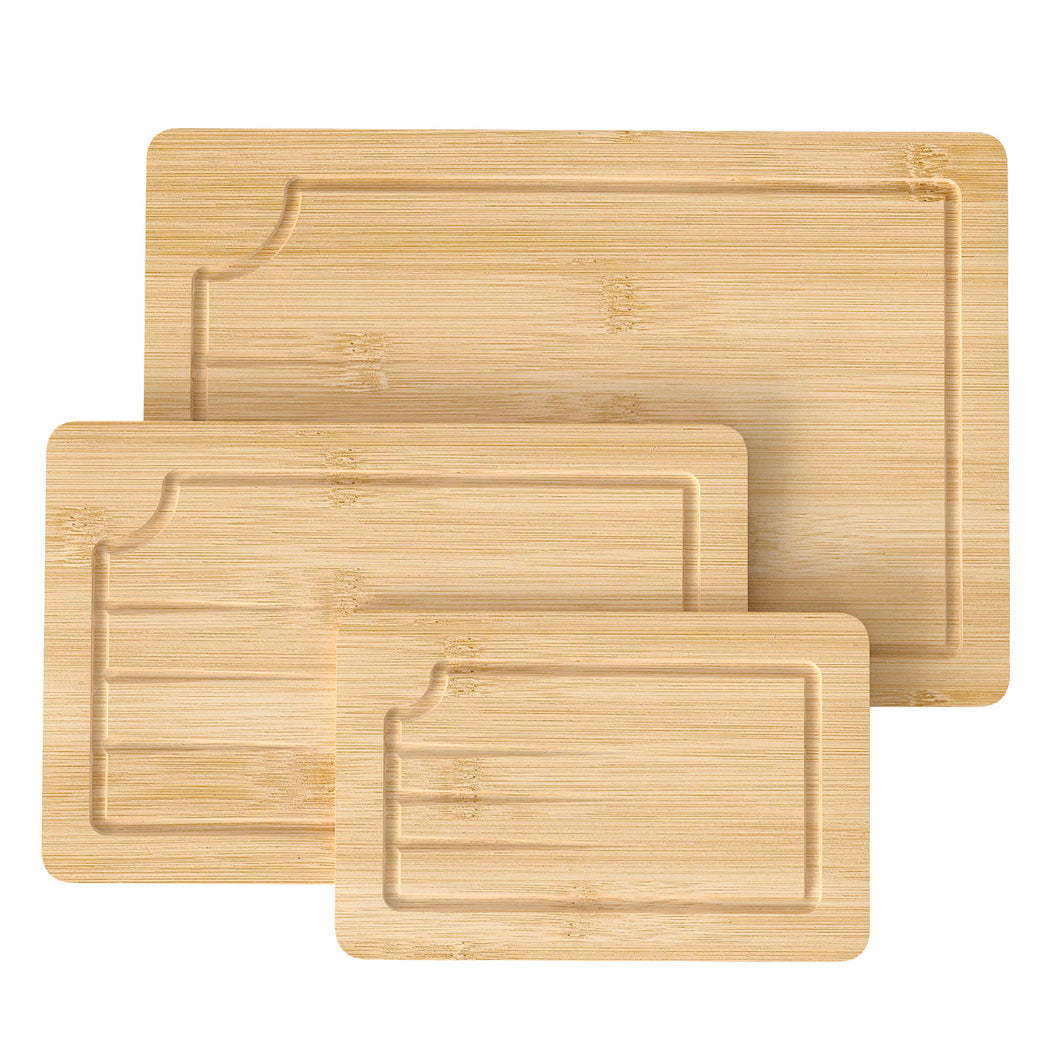 Toque 3pcs Bamboo Cutting Board Set Chopping Boards Serving Platter Kitchen