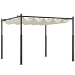 3x3m Pergola With Roof, 80mm Column, Cream White | Cream