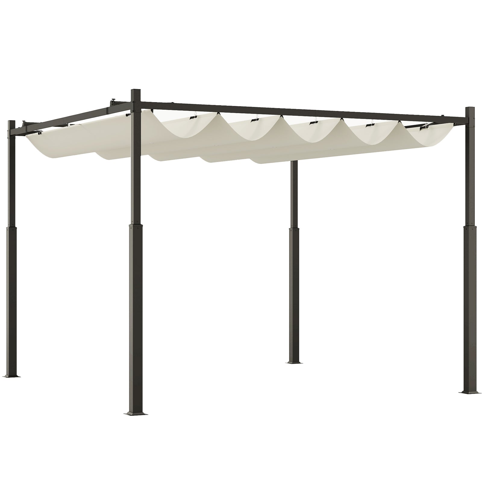 3x3m Pergola With Roof, 80mm Column, Cream White | Cream