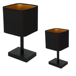 Napoli Table Lamp Matt Black And Gold Hand Made High Quality Metal And Fabric Construction
