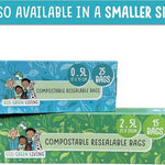Compostable Resealable Zip Lock Bags Large  2.5 Litre | Set of 2 | White