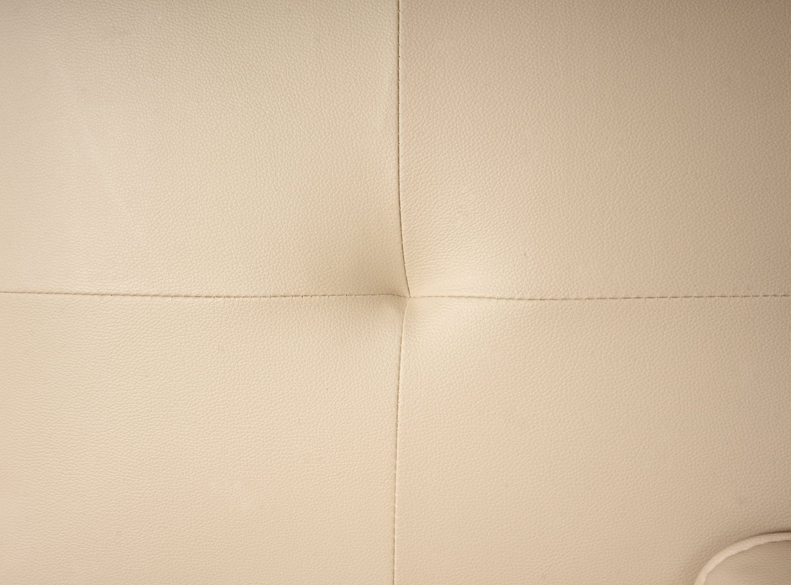 Faux Leather Click Clack Sofa Bed - 2 Seater | Beige
