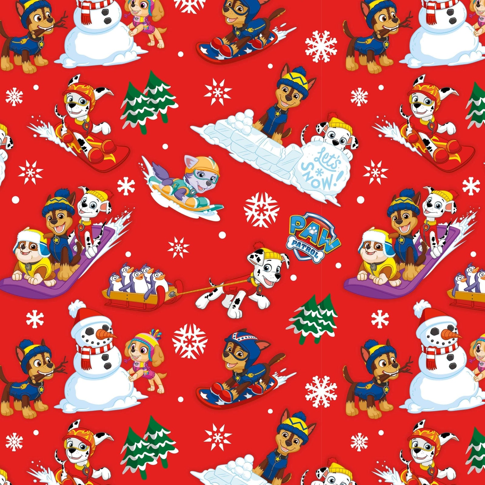 Paw Patrol Christmas Wrapping Paper 4m Roll Official Product