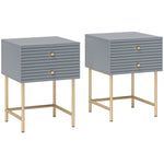 Bedside Tables Set Of 2 With 2 Drawers For Bedroom | Set-of-2
