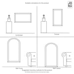 Aimi - Black Metal Rectangle Window Mirror | 180cm x 105cm