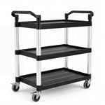Tool Trolley 3 Tier Rolling Storage Cart Multi-functional Workplace Black | Black