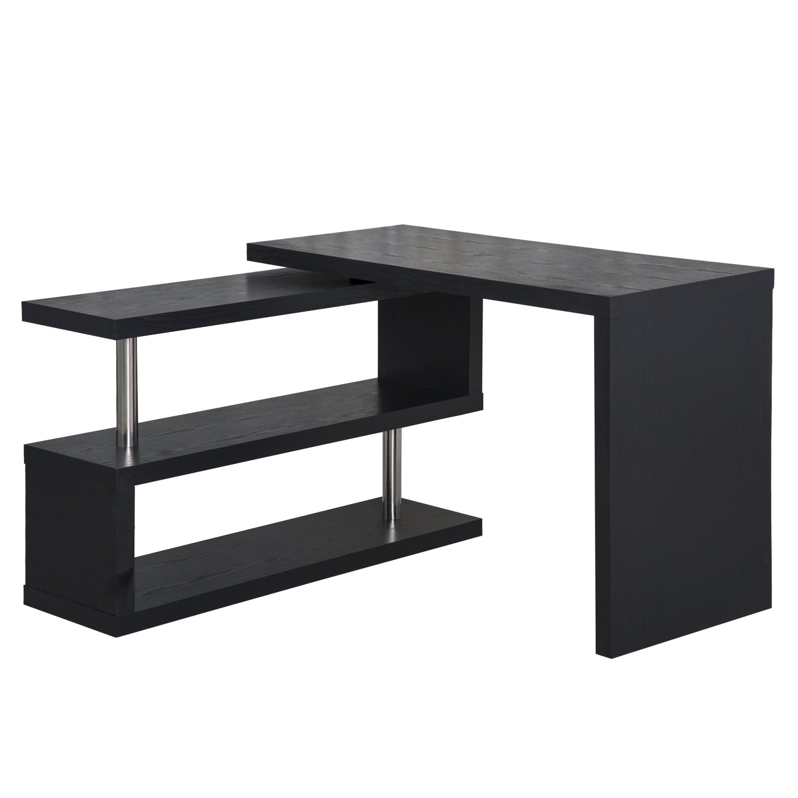 Corner 360-degree Rotating L-shaped Computer Desk Writing Table