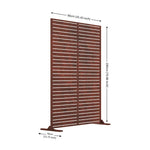 Metal Outdoor Privacy Screen 90cm X 180cm - Slats | 180cm x 90cm | Rust