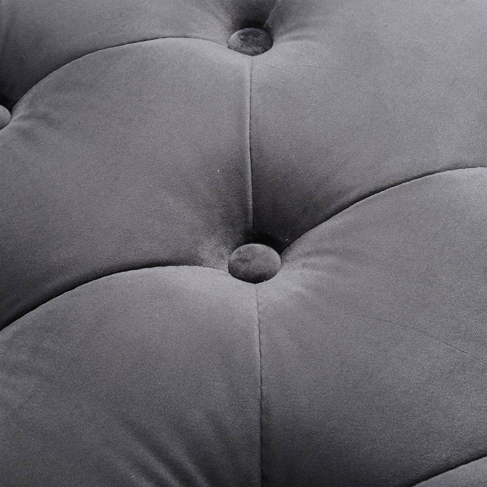 Velvet Upholstered Storage Ottoman Bench With Pillowed Armrests – Hidden Compartment, 126cm W