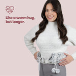 Livivo Extra Long Grey 2l Hot Water Bottle With Soft Plush Washable Cover