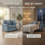 Ramy Corduroy Sofa Bed 2 Seater | Blue