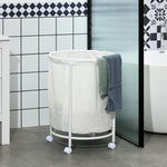 100l Round Laundry Hamper With Wheels For Bedroom