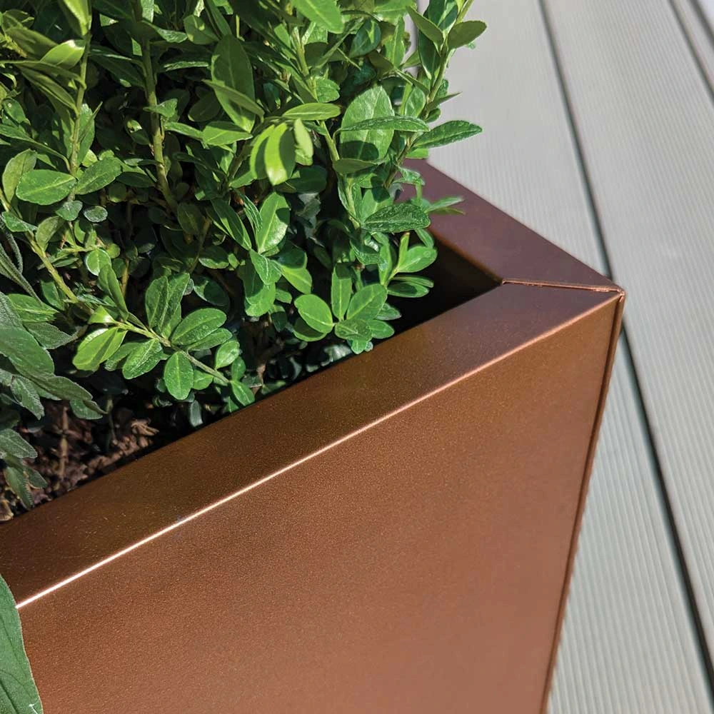 Long Zinc Galvanised Tall Trough Planter | 90cm x 30cm x 60cm | Copper