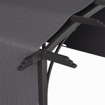 Dark Grey Curved Retractable Outdoor Awning Canopy 360 cm W x283cm D x227cm H, Heavy-Duty Steel Frame