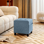 Small Ottoman With Side Pocket Living Room | Dark Blue