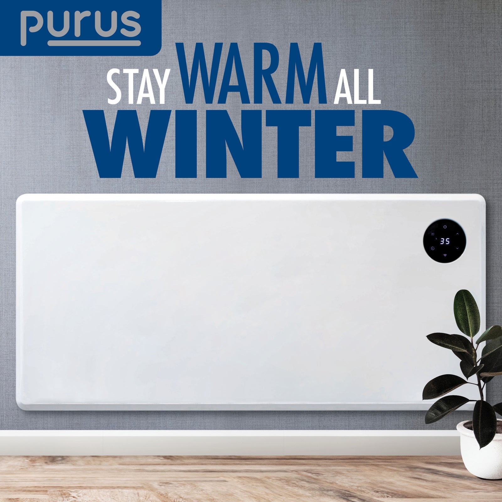 Wifi Smart Electric Radiator Panel Heater White Wall Mounted Or Floor Standing Bathroom Safe Timer And Thermostat | 2000w | White