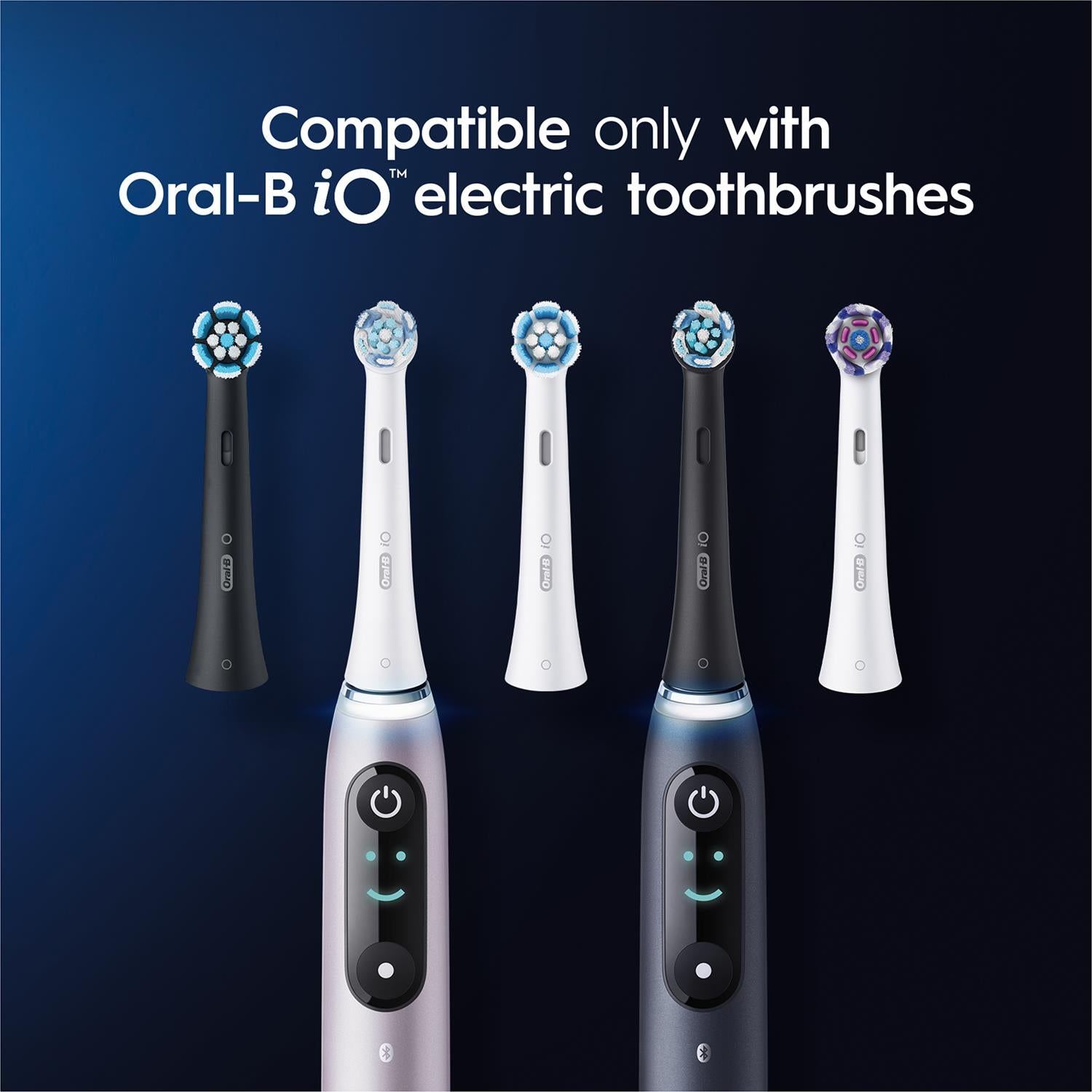 Io Ultimate Clean Toothbrush Refill Replacement Heads Black, Pack Of 2