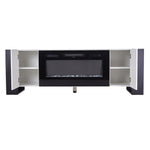 36-inch Recessed Electric Fireplace Tv Stand With Remote Control, 12 Flame Colors & 5 Brightness Levels | White