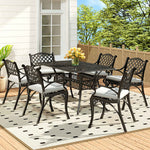 2-piece Retro Cast Aluminium Garden Chair Set Including Cushion | Black