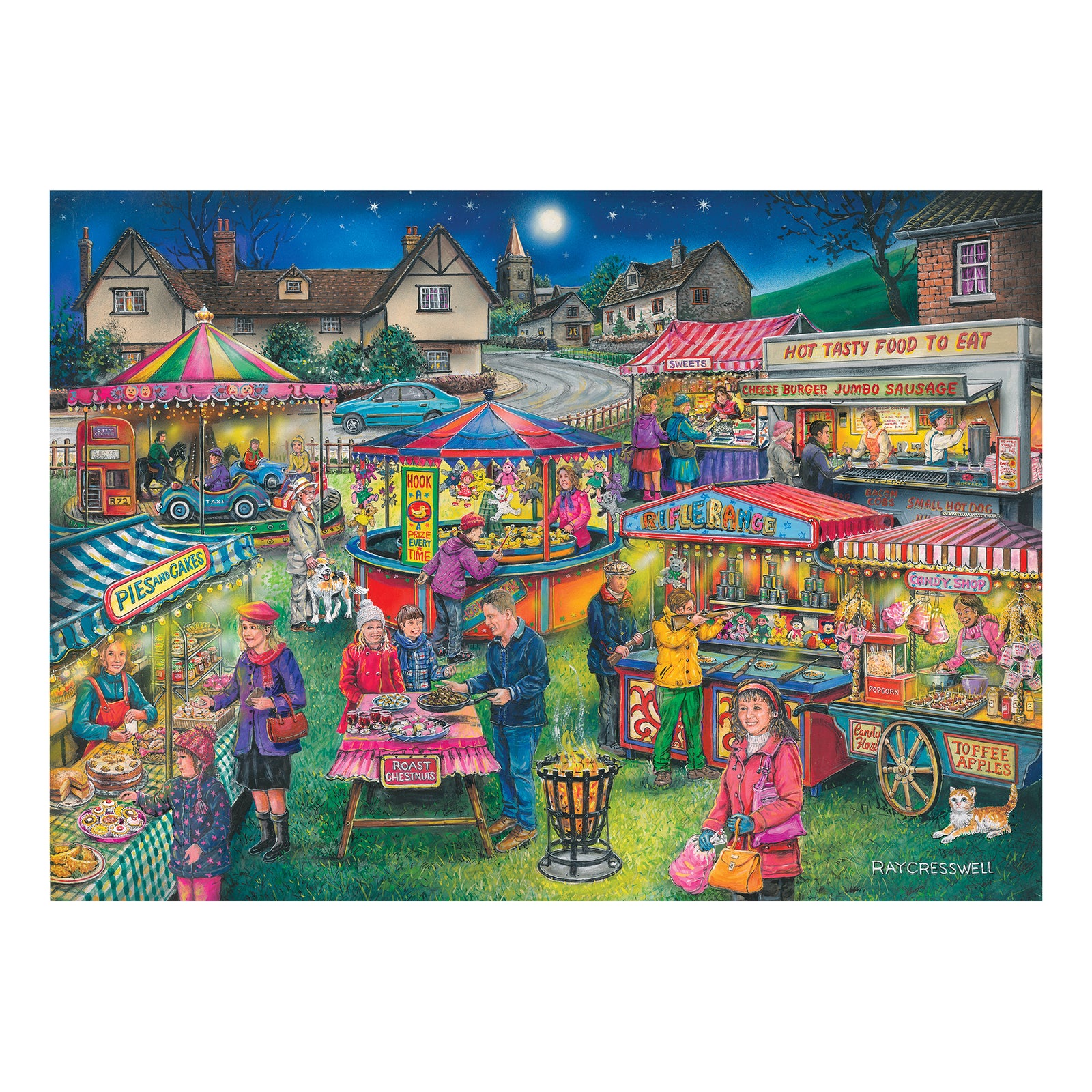 Village Fayre Jigsaw - Big 500 Piece Jigsaw Puzzle For Adults, With Extra Large Pieces