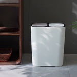 Kitchen 15l Rubbish Dustbin Double Recycling Bin 2 Section White