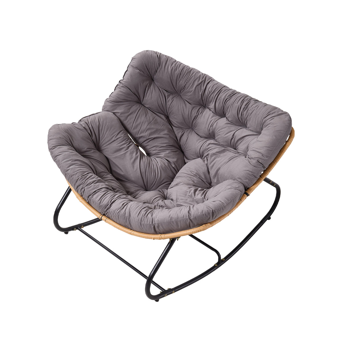 Modern Rocking Chair with Cushion – Compact | Grey