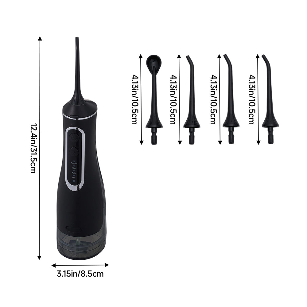 Portable Cordless Water Dental Flosser Oral Irrigator With 4 Replaceable Jet Tips