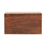 California Walnut & Mud Linen Pull Out Shoe Bench In Solid Wood | Chocolate Brown