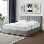 Corwin Grey Velvet Ottoman Storage Bed Frame - 4 Sizes Available | Super King