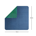 Reversible Shower Mat In Dual-colour- Square Shower | 53cm x 53cm | Blue & Green