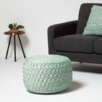 Grace Pleated Velvet Pouffe | 50cm x 35cm | Green