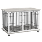 Dog Crate Indoor W/ Washable Cushion - Grey