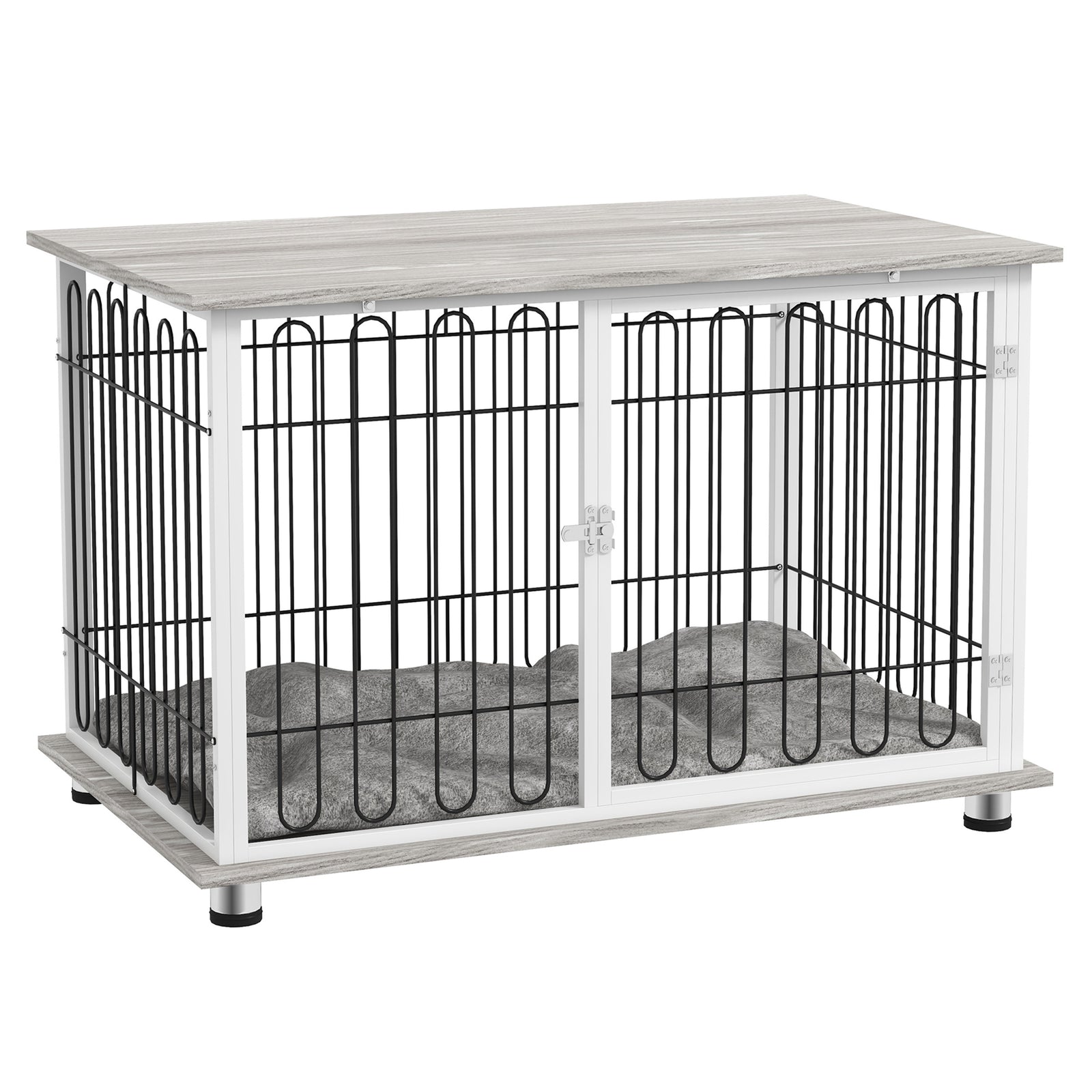 Dog Crate Indoor W/ Washable Cushion - Grey