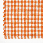 Cotton Gingham Check Rug Hand Woven | 170cm | Orange