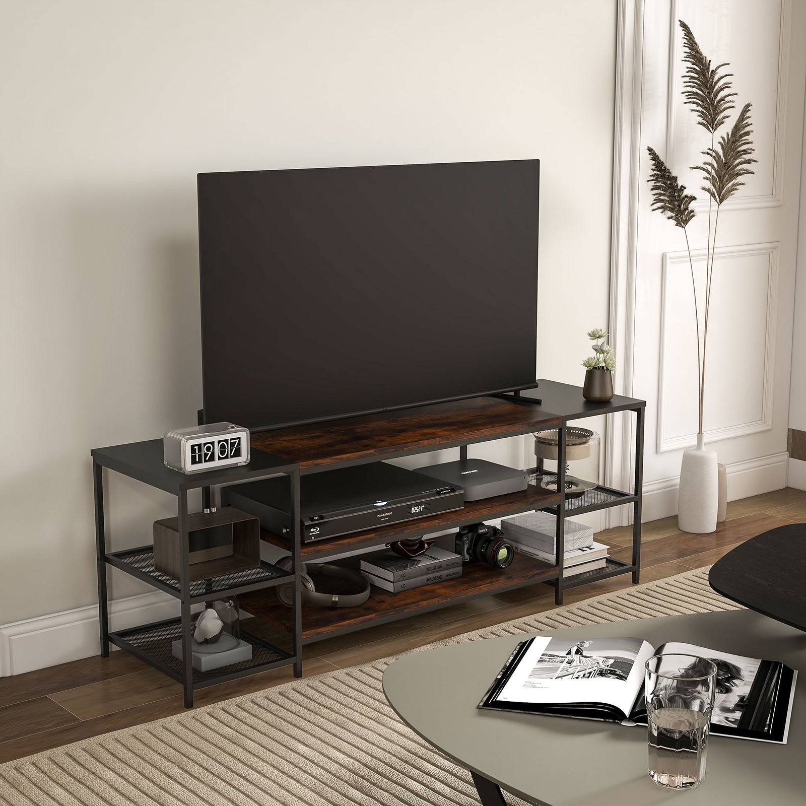 Tv Unit For Tvs Up To 60 Inches Shelves | Black