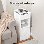 Bedside Tables Modern Nightstand White Storage Drawer Shelf For Bedroom | White