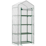 4-tier Portable Greenhouse W/ Pe Cover | White